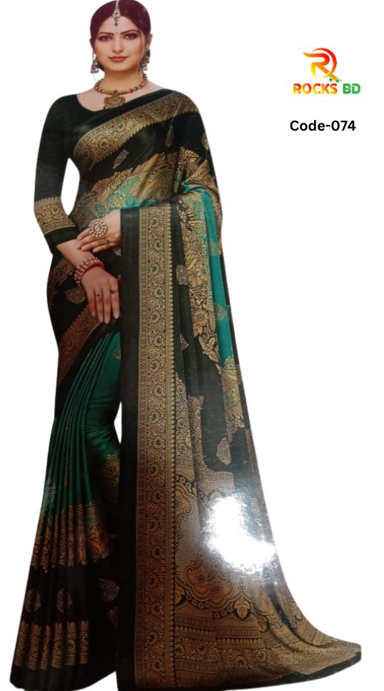 Indian Samu Silk Saree with running blouse piece for women
